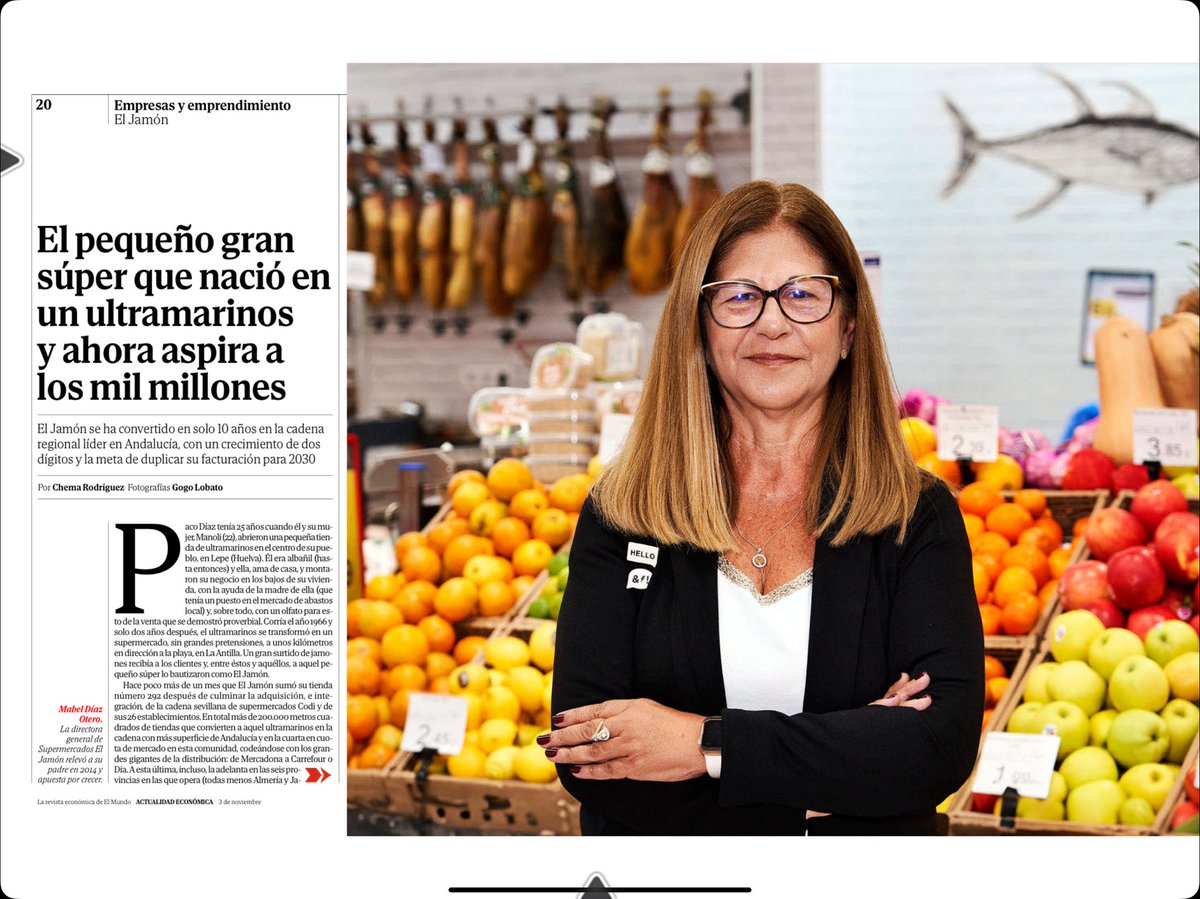 Qué gran historia de crecimiento y relevo generacional la de <a href="/super_ElJamon/">El Jamón</a> 

Fundado por un albañil (25a) y ama de casa (22), consolidan su propuesta de valor antes de comprar a competidores para duplicar (1996) su tamaño y volverlo a hacer en 2001 comprando otro competidor