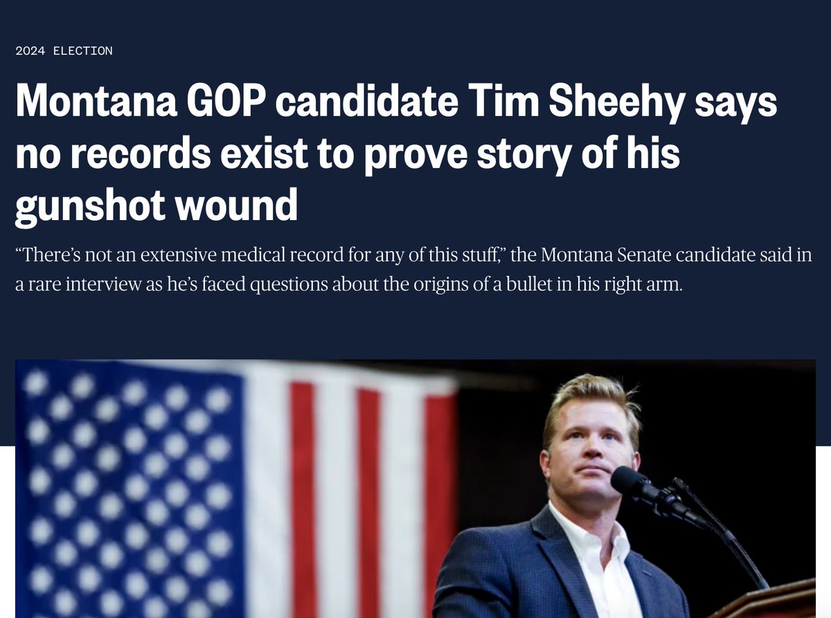 mo_robz's tweet photo. The headlines after @SheehyforMT's disastrous Megyn Kelly interview, where he continued lying about a gunshot wound he claims was from combat, but records show was self-inflicted in Glacier.

Now he's saying medical records that would prove his story don't exist. #mtpol #mtsen https://t.co/mTH3oABs8y