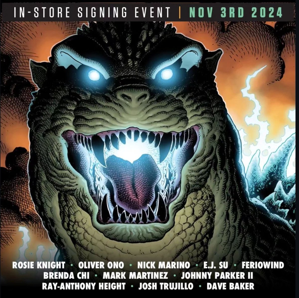 ejsu28's tweet photo. 11/3 Today only, Godzilla day at @universalTFAW all day signing event. Come meet some of the Godzilla comic creators at Universal City Walk, starting at 12 PM until 7 PM.
#comic #signing #Godzilla #GodzillaDay #Godzilla70thAnniversary #ThingsFromAnotherWorld #UniversalCitywalk https://t.co/5UjdZ4yKPH