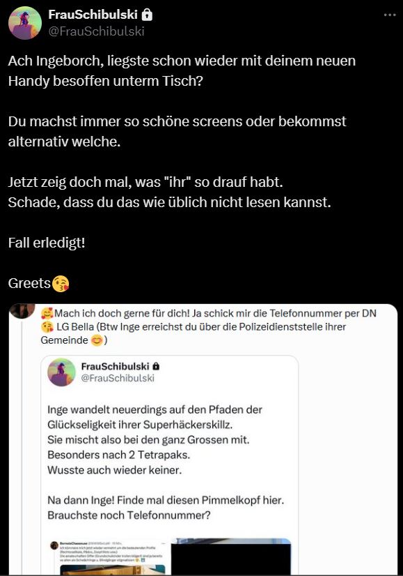 WWWBellaW's tweet photo. Verzeih die Verzögerung. 
Ich komme deiner Aufforderung gerne nach 😊😘
LG Bella. Für Inge gilt immer noch: Ruf in ihrer Gemeinde an ☺️
Mich kannst anrufen beim Bundesamt f. Justiz, Bern. https://t.co/hbIlgBQIUw