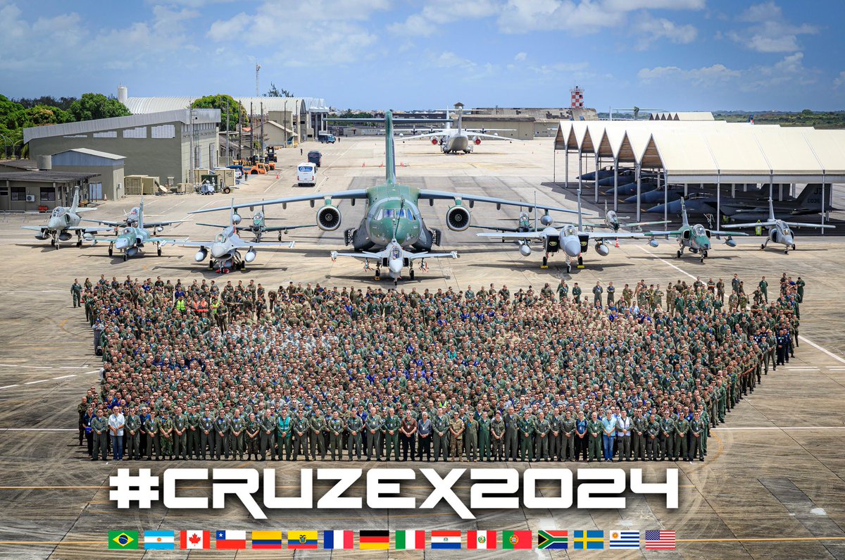fab_oficial's tweet image. ✈️A Força Aérea Brasileira deu início ao Exercício Cruzeiro do Sul (CRUZEX) 2024 na Base Aérea de Natal! Com 16 países participantes, mais de 3.500 militares e 100 aeronaves, o treinamento, que vai até 15 de novembro, tem o objetivo de aprimorar táticas conjuntas e fortalecer o…
