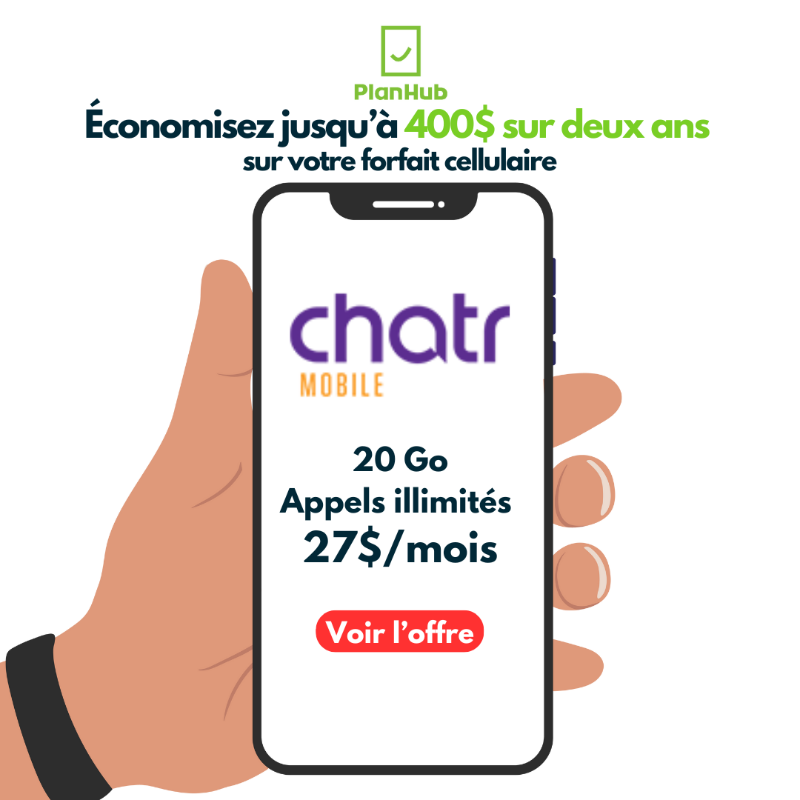 PlanHub_ca's tweet photo. Trouvez le meilleur forfait mobile et économisez jusqu'à 400$ sur deux ans !