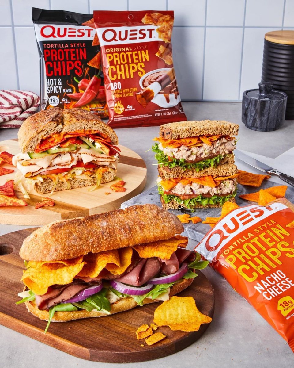 QuestNutrition's tweet photo. Have you tried #QuestChips in your sandwich? If not, this is your sign to try it! 💪🥪🤌 #ItsBasicallyCheating https://t.co/lkol3Ekb1X