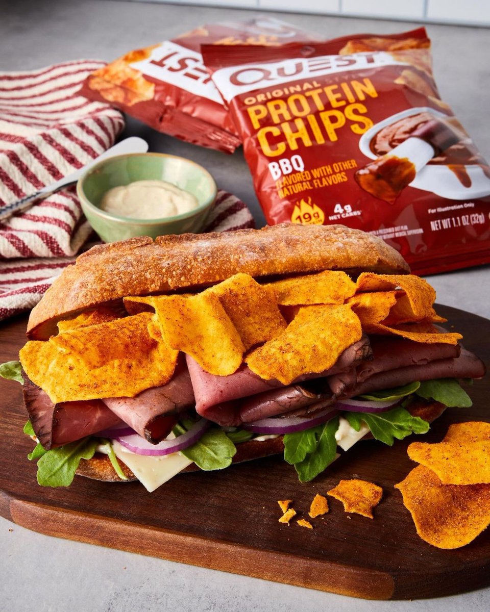 QuestNutrition's tweet photo. Have you tried #QuestChips in your sandwich? If not, this is your sign to try it! 💪🥪🤌 #ItsBasicallyCheating https://t.co/lkol3Ekb1X