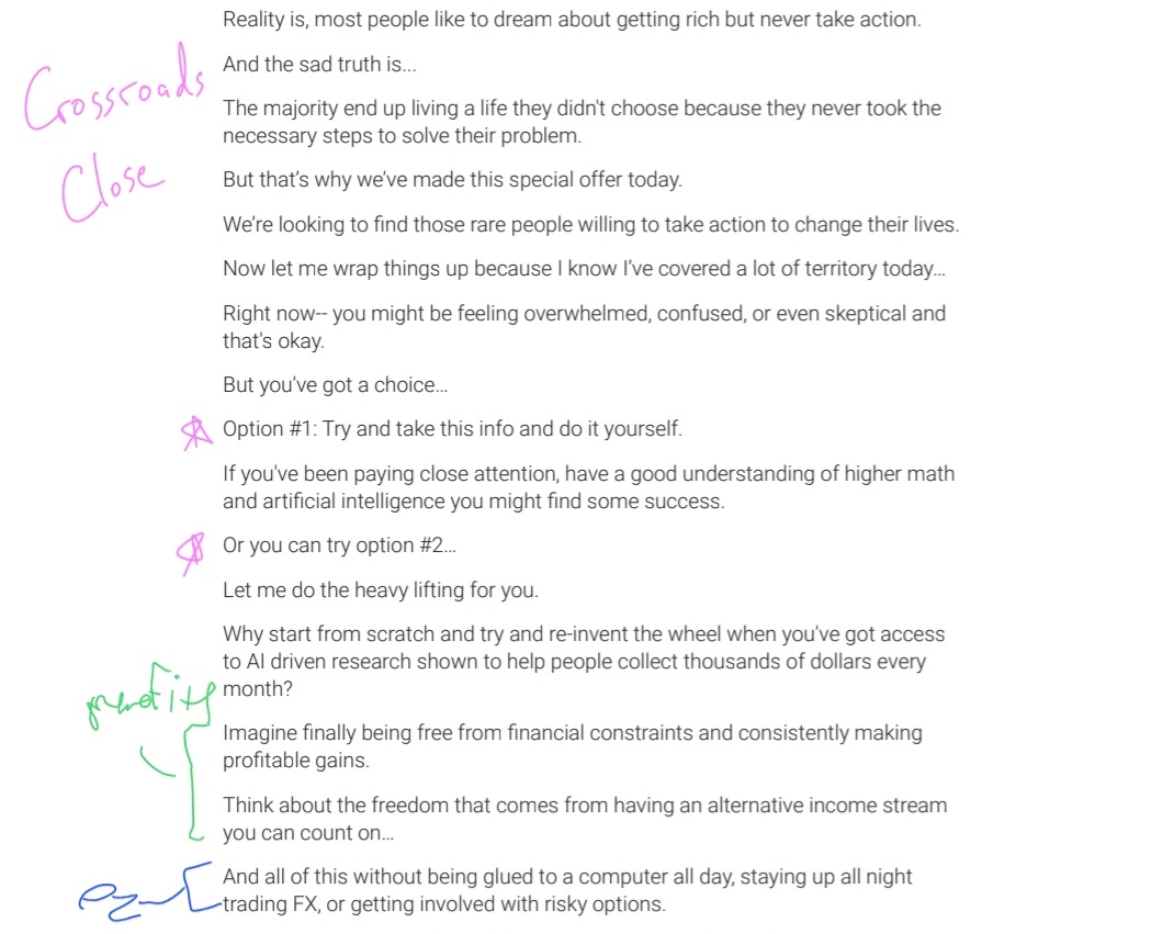 TheTreeyad's tweet image. The Crossroads close works so well  because it makes the reader much more likely to do something  by showing them what their life will be without the product vs their life with the product...

While giving them a sense of freedom. (Which everyone loves)