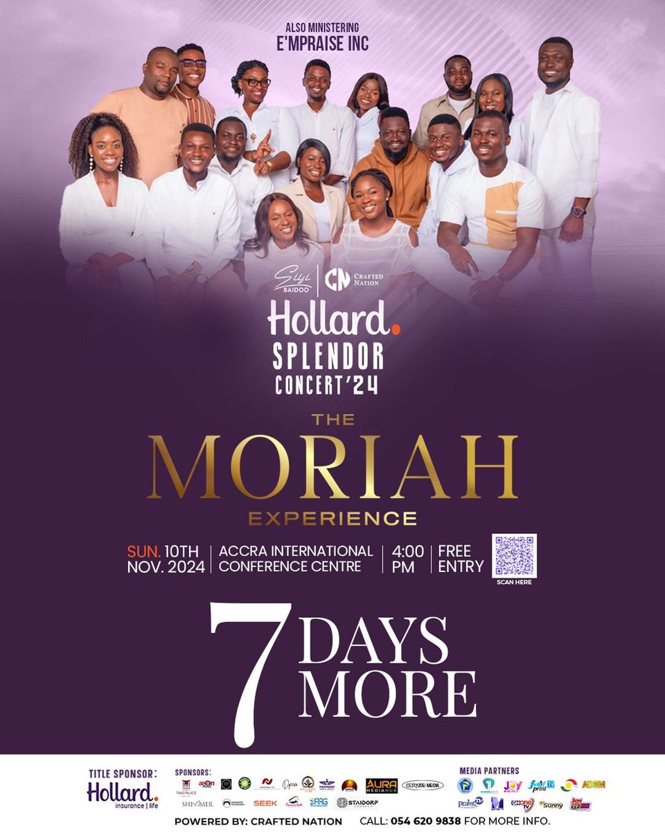 E'mPraise Inc (@empraisegh) on Twitter photo The Moriah Experience with Ps. Siisi Baidoo is almost here. Join us this Sunday and let’s lift the name of Jesus up on high.
📅: 10th November 2024
📍: Accra International Conference Centre.
⏱️: 3 PM
See you!
<a href="/siisi_baidoo/">Siisi Baidoo</a> The Moriah Experience with Ps. Siisi Baidoo is almost here. Join us this Sunday and let’s lift the name of Jesus up on high.
📅: 10th November 2024
📍: Accra International Conference Centre.
⏱️: 3 PM
See you!
<a href="/siisi_baidoo/">Siisi Baidoo</a>
