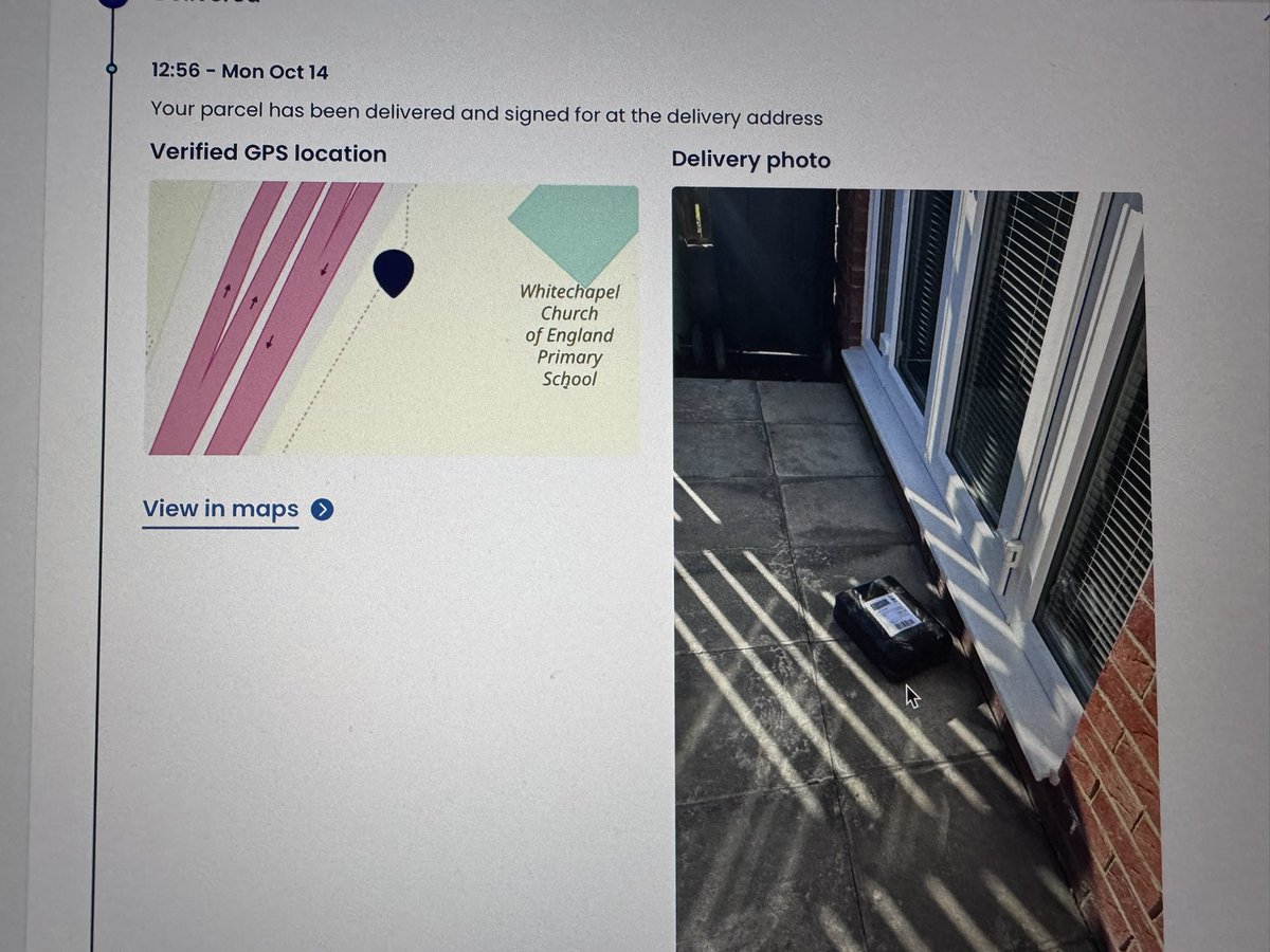 happichick73's tweet photo. @Evri_DeliveryUK Don’t pay extra money for “next day delivery” or a “signature from the recipient” cos it means nothing! Also paid for the insurance since it the item was £180 but Evri left it on the back garden!  Eventually got a reply to my complaint….very poor company! https://t.co/pqkRr2mzkl
