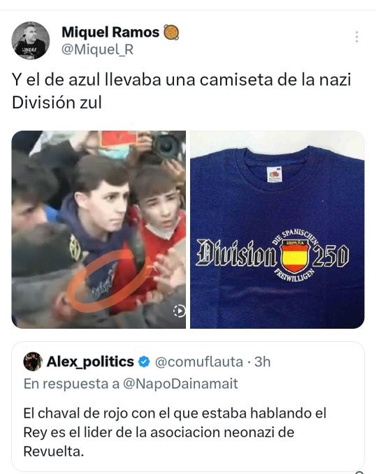 SergiMaranya's tweet photo. ATENCIÓ 19.45 h: Es destapa que la conversa que Felipe VI ha tingut aquest migdia amb uns ‘joves afectats’ de Paiporta, no són ni valencians ni de Paiporta. https://t.co/h4XuSqBRrB