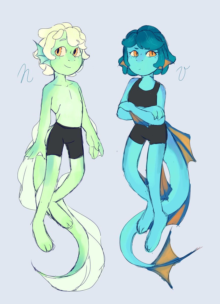 SacheMilkyway's tweet photo. Okay.. I made this yesterday at 3am while watching Luca for the third time xd 

(I don't know if I'll do anything with them, but I like to draw sea monsters xd)

#MurderdronesAu (? #SerialDestinationN #serialdesignatiov https://t.co/ZOmFJU7zLn