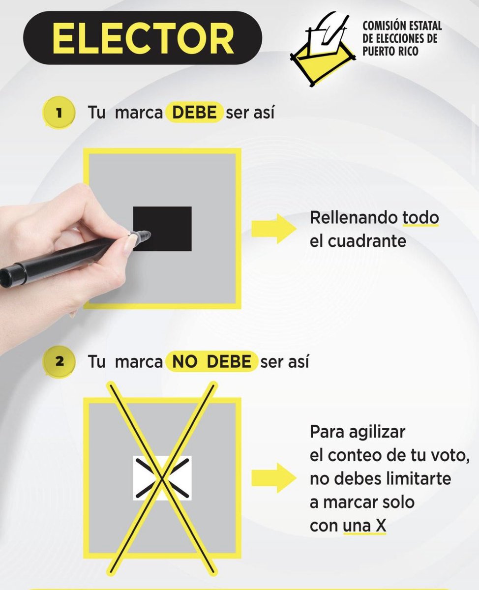 Limarys_Suarez's tweet photo. IMPORTANTE!!!! Según la CEE, debes rellenar el cuadrante en vez de hacer una X.  Recuerda que los colegios abren a las 9am hasta las 5pm. https://t.co/H9Jnc22V3Z