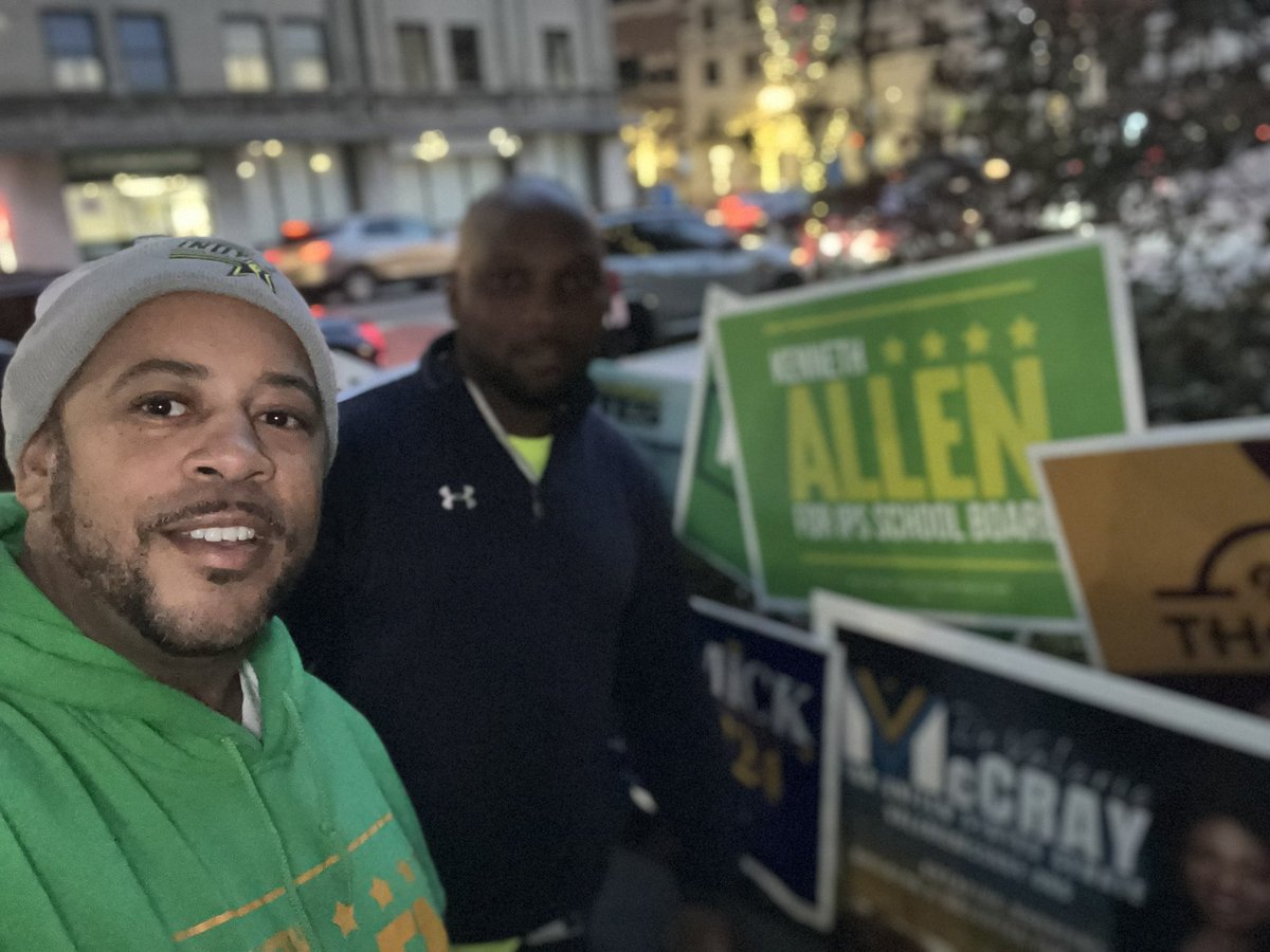 Greeting voters and supporters. #Allen4IPS