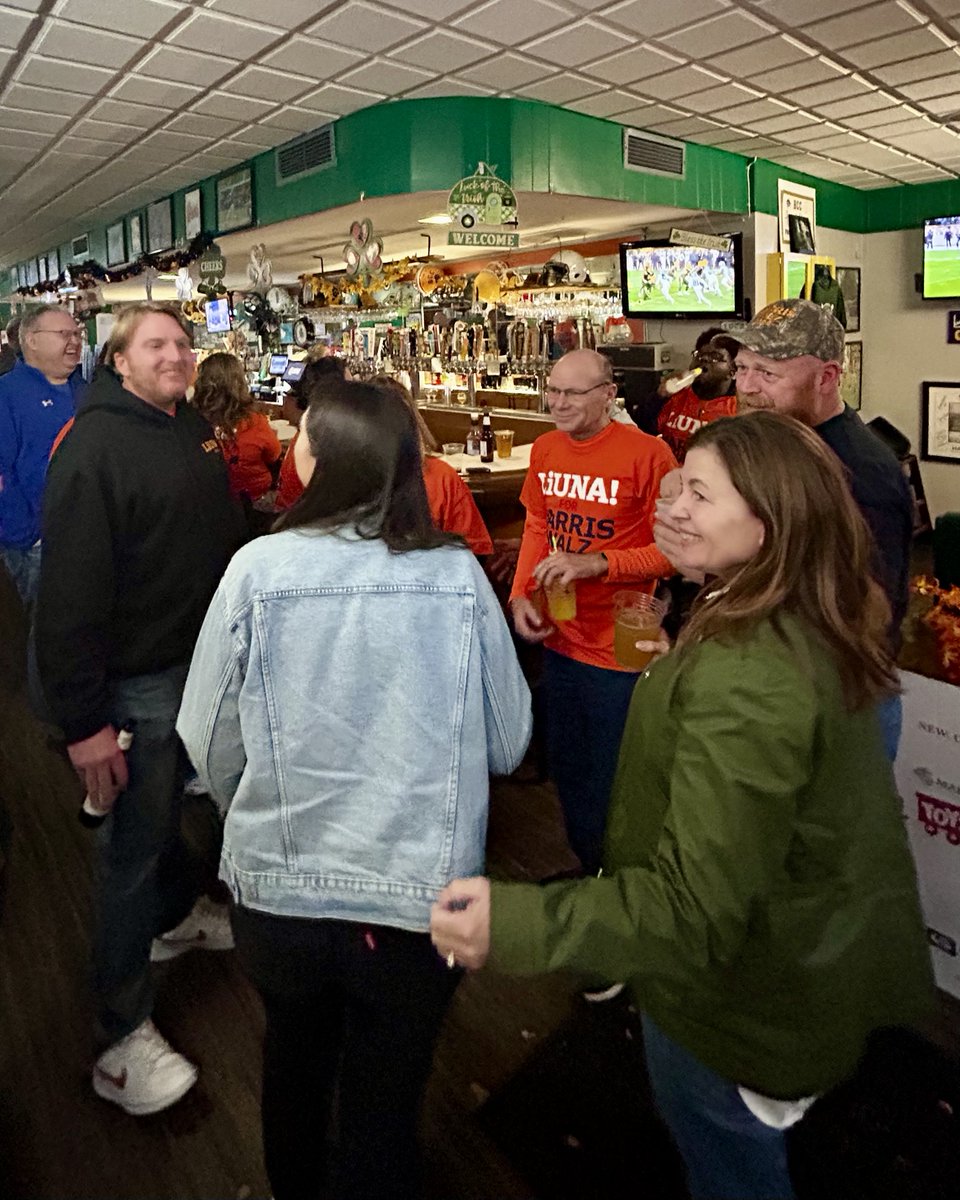 McdonaldRivet's tweet photo. If you’re gonna thank union members &amp; a visiting Congressional Rep for their campaign help on a Sunday during the Lions-Packers game, you better do it in a sports bar! Thanks to @LIUNA, their President Brent Booker, @SaraJacobsCA, &amp; Bay City’s Coonan’s Pub for hosting! #OnePride https://t.co/UWwrTeYdSe