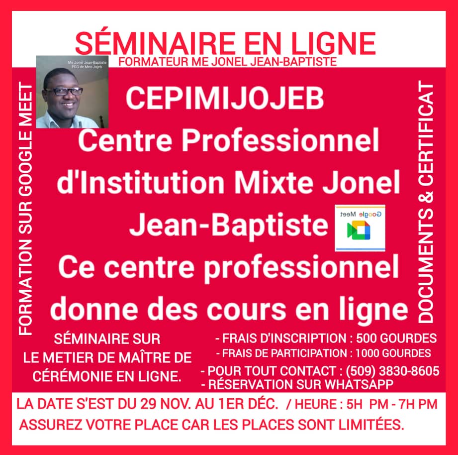 RtMjh73897's tweet photo. Avoir une profession, c'est bien, CEPIMIJOJEB s'organisera un séminaire, sur :«Comment faire pour être un bon Maître de Cérémonie». Pour tout ce qui veut être :«un Maître de Cérémonie». N'hésitez pas car les places sont limitées, la date de se séminaire est du 29 Nov. au 30 Déc. https://t.co/F3gHFJYbEH