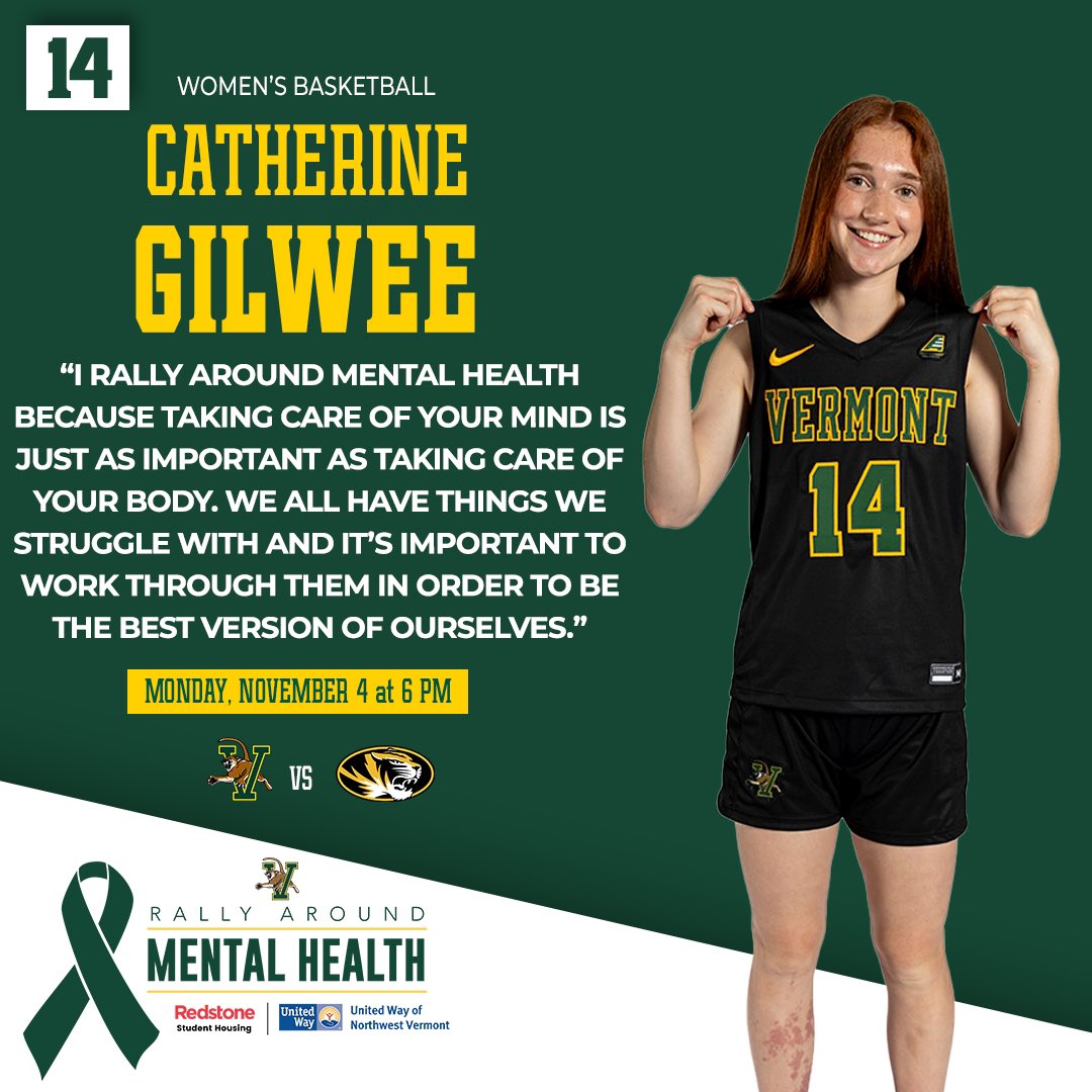 Join us tomorrow at 6 p.m. as we host Missouri in our annual Rally Around Mental Health Game presented by @redstone_vt and <a href="/unitedwaynwvt/">United Way NWVT</a>