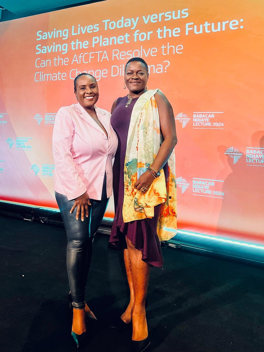 angekwemo's tweet photo. Clara and I represented our boss at @afreximbank lecture on building prosperity while addressing climate change @AfCFTA https://t.co/bcvS7GWvvK