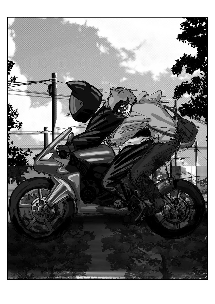 mini comic of biker mnho picking up his cute boyfriend