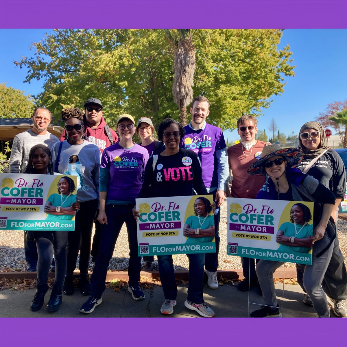 Flo4Sacramento's tweet image. #TeamFlo South Sac canvassing! 💜 Thank you so much for helping us get out the vote! 

If you could not make it today, we can still use your help tomorrow! 

📅 Next Canvassing Shift: Monday, Nov 4th, 1 PM, and 4 PM
📍 Meet-Up Locations: Midtown or North Sac
👟 Bring water, dress
