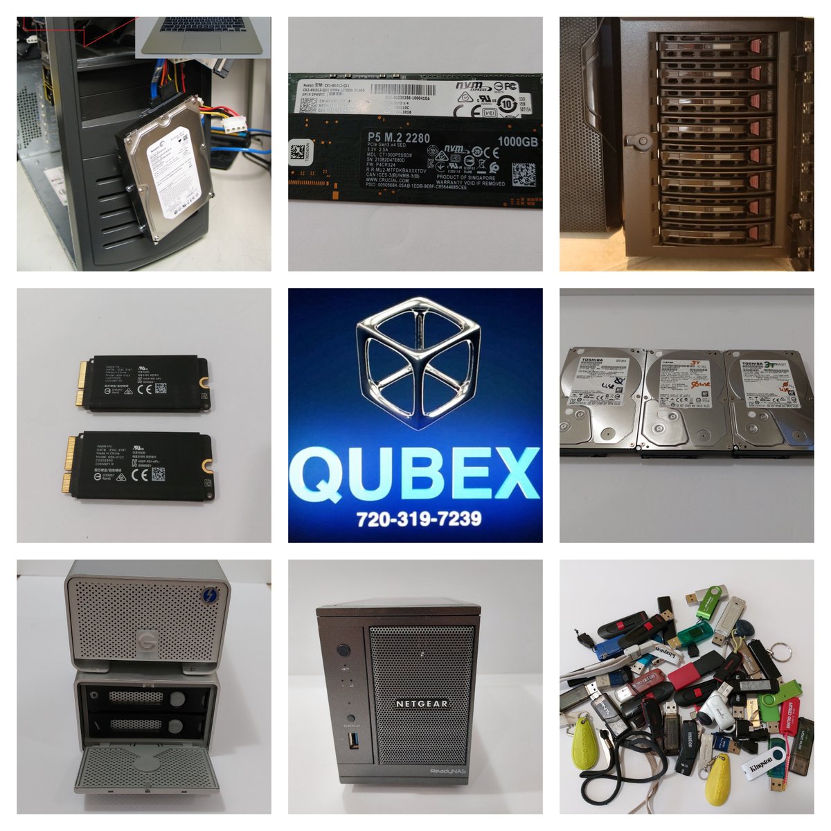 QBXDataRecovery's tweet image. 💾🔄 Lost data from your hard drive, SSD, USB, or mobile device? Qubex specializes in data recovery for all devices. Contact us today! #DataRecovery #Qubex #FileRescue