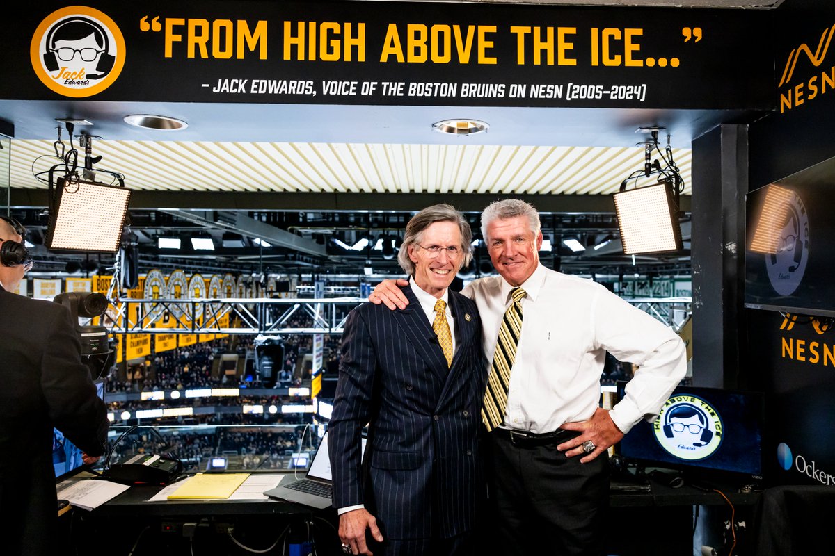NHLBruins's tweet photo. Back in the booth 🎙️ https://t.co/XAIma2Rgd4