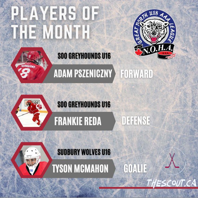 TheScoutDotCa's tweet photo. Players of the Month in the GNML @gnmlhockey for October   

Submitted by:  
Keegan Bradley @KCB_94 - GNML Scout   

Write-ups available at https://t.co/QBOt3kf0GB

#2025OHLDraft 
#U16AAA https://t.co/ajN4IyqzAA
