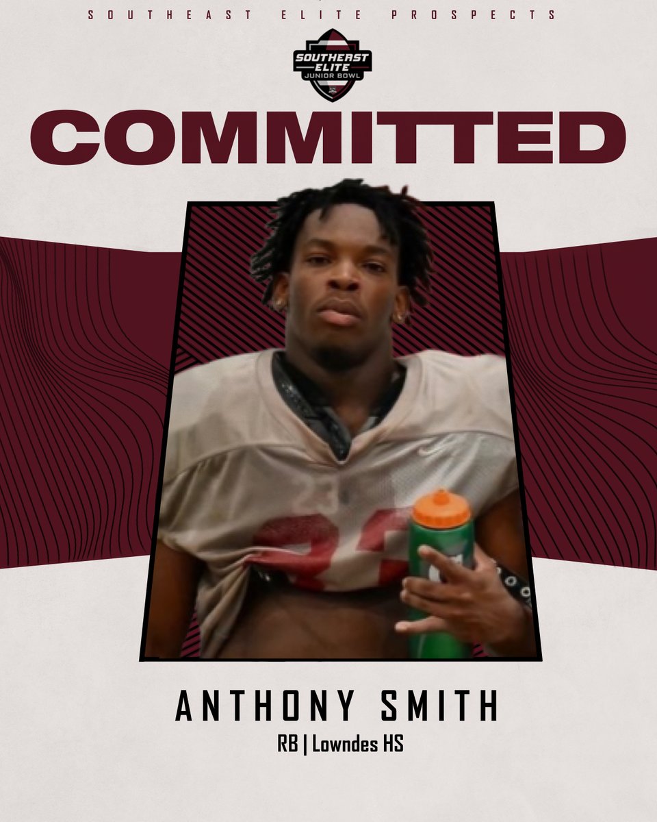 Southeast Elite Prospects (@southeastelite_) on Twitter photo ⭐️ COMMITMENT ⭐️
📲 <a href="/_AnthonySmith26/">Anthony Smith (AJ) 2026 Lowndes High School</a>
has OFFICIALLY COMMITTED to play in the 2024 Southeast Elite Junior Bowl!
🗓️ December 27-29, 2024 ⭐️ COMMITMENT ⭐️
📲 <a href="/_AnthonySmith26/">Anthony Smith (AJ) 2026 Lowndes High School</a>
has OFFICIALLY COMMITTED to play in the 2024 Southeast Elite Junior Bowl!
🗓️ December 27-29, 2024
