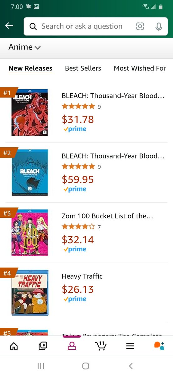 SmarttGuy92's tweet photo. Bleach cour 2 Blu ray standard edition is 8th on Amazon best sellers for anime movies & TV and the deluxe edition is 16th! And its also #1 & #2 for new releases!🥳🥳🥳👏🏿👏🏿👏🏿👏🏿👏🏿🔥🔥🔥🔥🔥🔥🔥🔥 #SupportBleach always! 🤞🏿 #BLEACH_anime #BLEACH #Bleachthousandyearbloodwar https://t.co/XuHip4hwQX