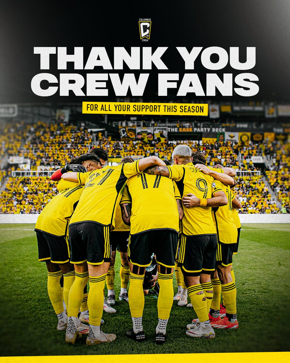 ColumbusCrew's tweet image. Together in Black &amp;amp; Gold, Always 🖤💛

While it's not how we hoped the season would end, thank you for your constant support throughout our Club's historic year. We now prepare to write the next chapter.