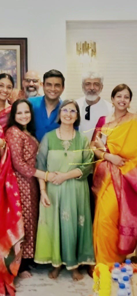 ThalaAjith_FC's tweet photo. Exclusive Pic of 'ThalaAJITH' with Actor 'Maadhavan' During AK's Diwali Gathering Party in Dubai 🎉 ❤️‍🔥

The Most Celebrated Heroes from Back On Those Days in Single Frame😎

#AjithKumar | #VidaaMuyarchi https://t.co/9CjGqIDdz9
