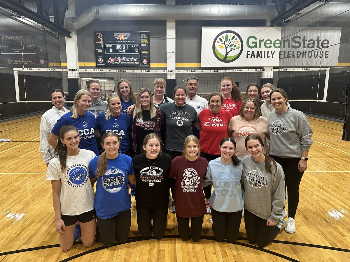 🏐 Special thanks to the coaching staffs and athletes who led our Future Champions clinic stations!

Amber Hall, Pleasant Valley
Jackie Clubb, Clear Creek-Amana
Lori Willis, Grundy Center
Diane Harms, Dike-New Hartford
Mollie Keitges, Knoxville
Meg Jackson, Dallas Center-Grimes