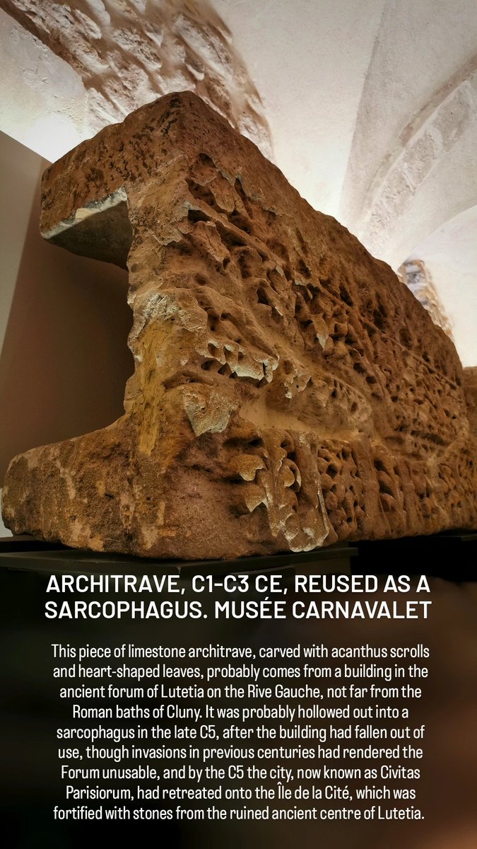 antmoose's tweet photo. For #SpoliaSunday we return to the #MuséeCarnavalet in #Paris, where we find a piece of an ancient public building from the Forum of #Lutetia recarved into a #sarcophagus. The #Parisii and the #Franks were unsentimental about their #Roman past, unsurprisingly. https://t.co/fdg56EhWLN