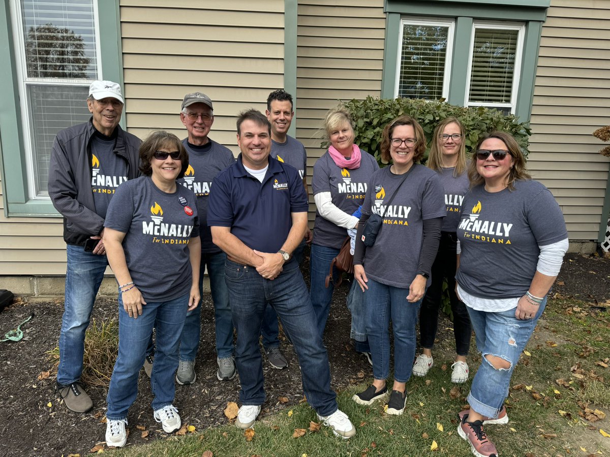 McNally4Indiana's tweet photo. Today is our last day of canvassing. We have knocked on 25,000 doors. What an honor it has been talking to each and every one of you.
#hd39 https://t.co/pNwnjbg2XR