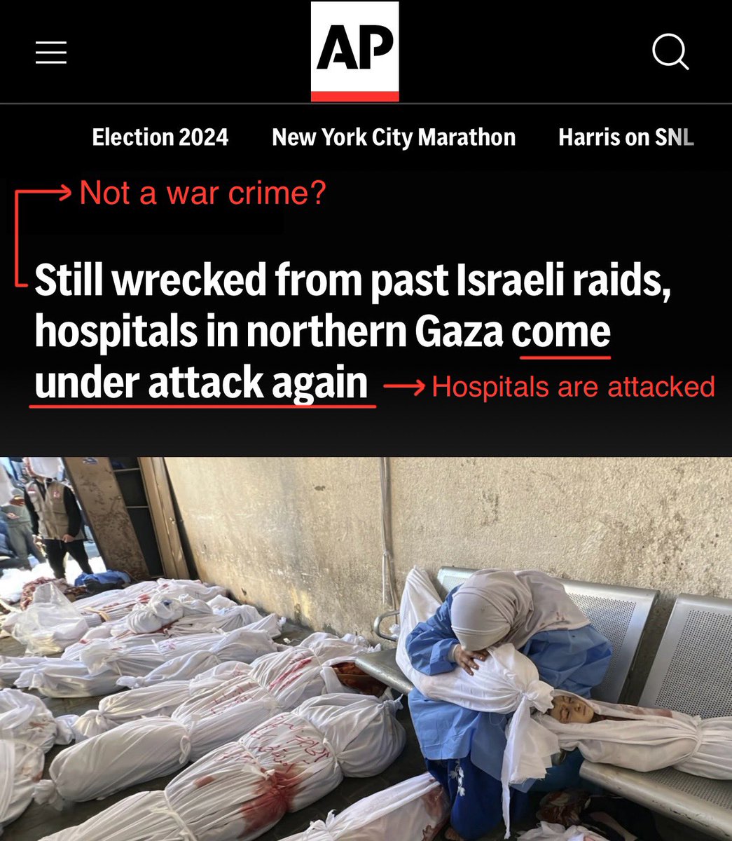 Apparently, attacking hospitals stops being a war crime when Israel does it.