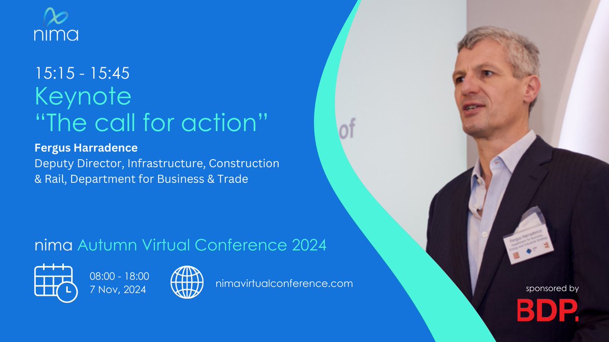 Fergus Harradence leads on sponsorship of the #infrastructure, #construction and #rail sectors for the Department for Business and Trade for Business &amp; Trade <a href="/biztradegovuk/">Department for Business and Trade</a> and is our #nimaAutumnVirtualConference2024 closing keynote.
wearenima.im/events-calenda…
#wearenima