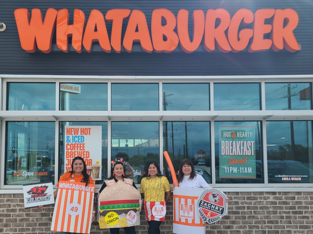 NISDZachryMag's tweet photo. We had some great costumes this week at @NISDZachryMag but our #CounselingTeam probably won the day with the @Whataburger shoutout. One team feeds the mind, the other feeds the soul! https://t.co/0bM8HNHoi9