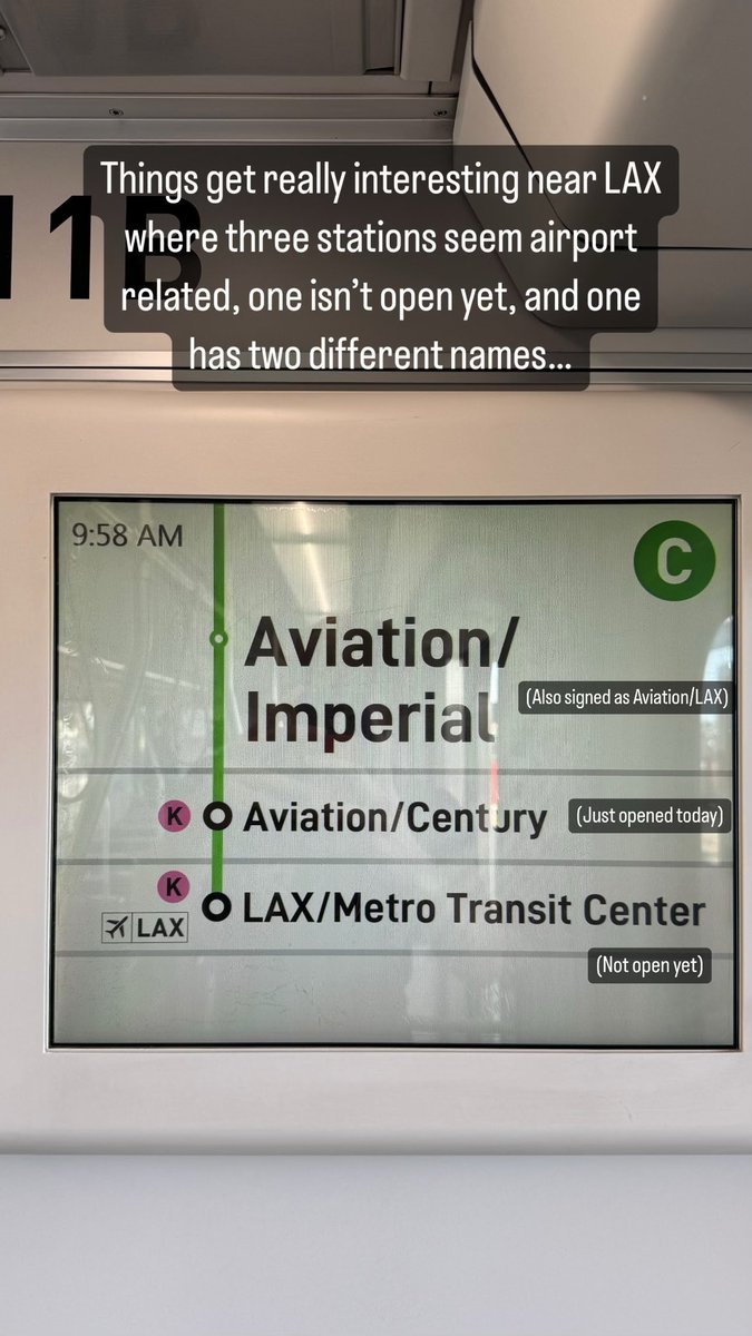 Rooivaulk's tweet photo. Unfortunately signage at the C line stations and on the C line trains connecting to the shiny new station is a mess… 🥲 Can’t imagine being a visiting tourist or first time rider… https://t.co/dDxOyXT1UI