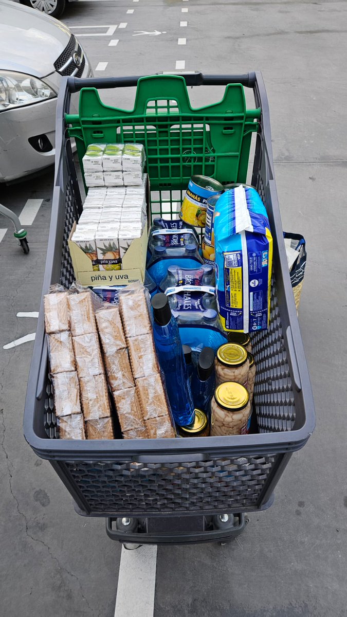 El pequeño aporte que pudo hacer mi hermano y sus amigos gracias a que pusimos un poco todos, no es mucho pero tampoco damos para más(el mercadona de mi casa esta vacio).