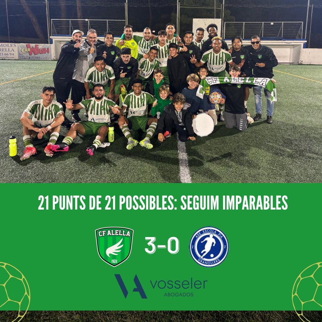 AlellaCF's tweet photo. RESULTATS😊👏🍀⚽️
1r Equip 3-0 EP Granollers
Premià de Dalt 1-2 Juvenil
Veterans 1-2 Poniente
Cabrera 6-0 Cadet
Infantil 2-0 Vilassar de Dalt
Aleví S12 1-4 Santvicentí
#alella #futbolcat #esport #deporte #mareste #futbol #sport https://t.co/A91dC7EPXp