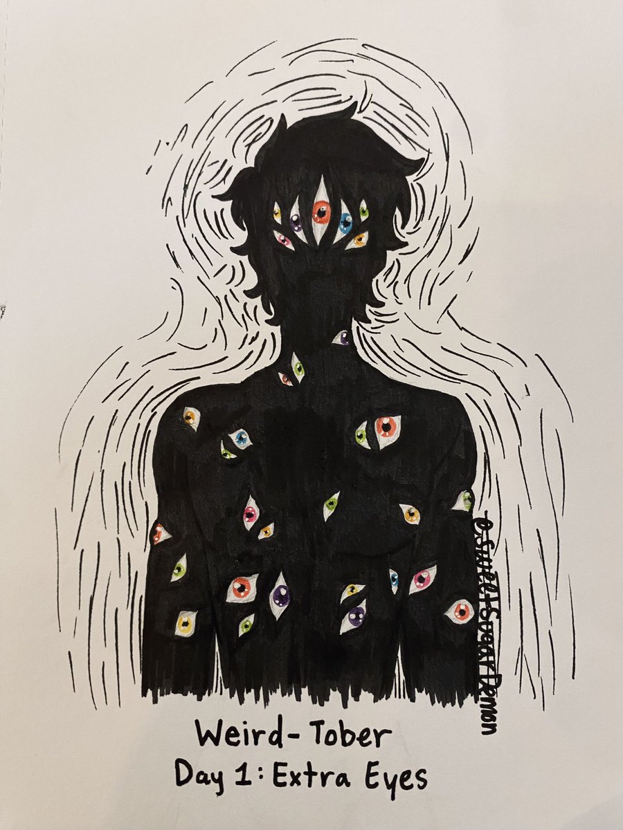 SweetSugarDemon's tweet photo. Day 1: Eyes
Sooooo….I know Halloween is over…but I still drew spoopy stuffs that I haven’t posted😅
Be prepared for a spoopy spam later🫡
•
•
#tapeweirdtober #art #eyes #weirdtober #traditionalart #sketchart #sketch #oc #ocredraw #creepy #horror #horrorart #creepyart https://t.co/zhcpT44wCt