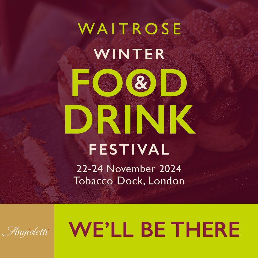 Once again Angioletti Italian Cider will be part of the <a href="/waitrose/">Waitrose & Partners</a> Winter Food &amp; Drink Festival in London 🍻 

#ItalianCider