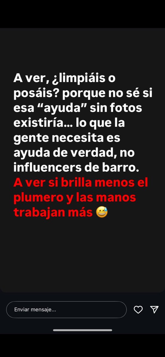 amore si la gente q vamos a ayudar no grabaramos y enseñaramos la situación d verdad la gente se estaría tragando las mentiras q cuentan x la tv