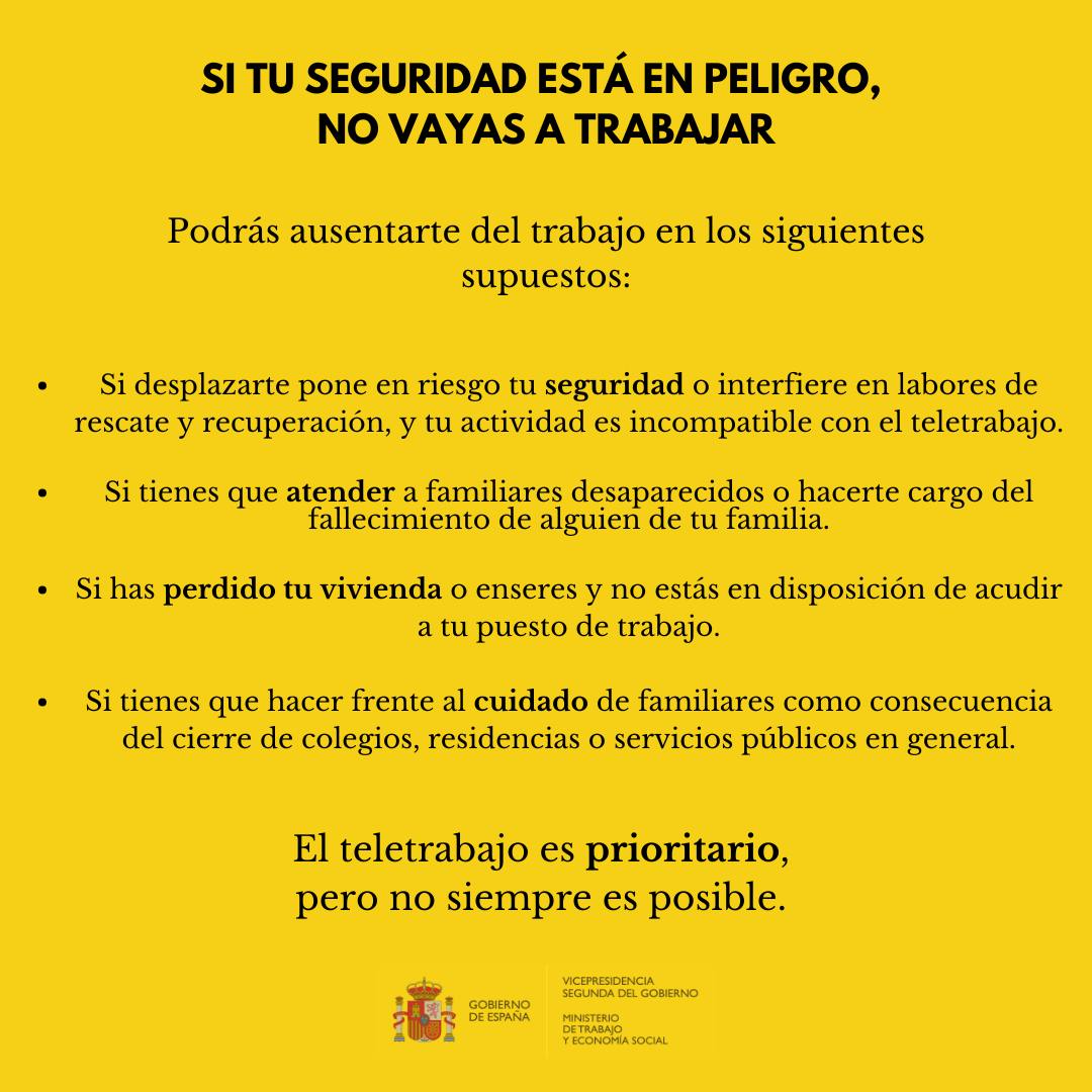 ‼️ Es importante que esta información llegue al mayor número de personas. Mañana es lunes y nadie debe poner en riesgo su seguridad y salud para acudir al centro de trabajo.