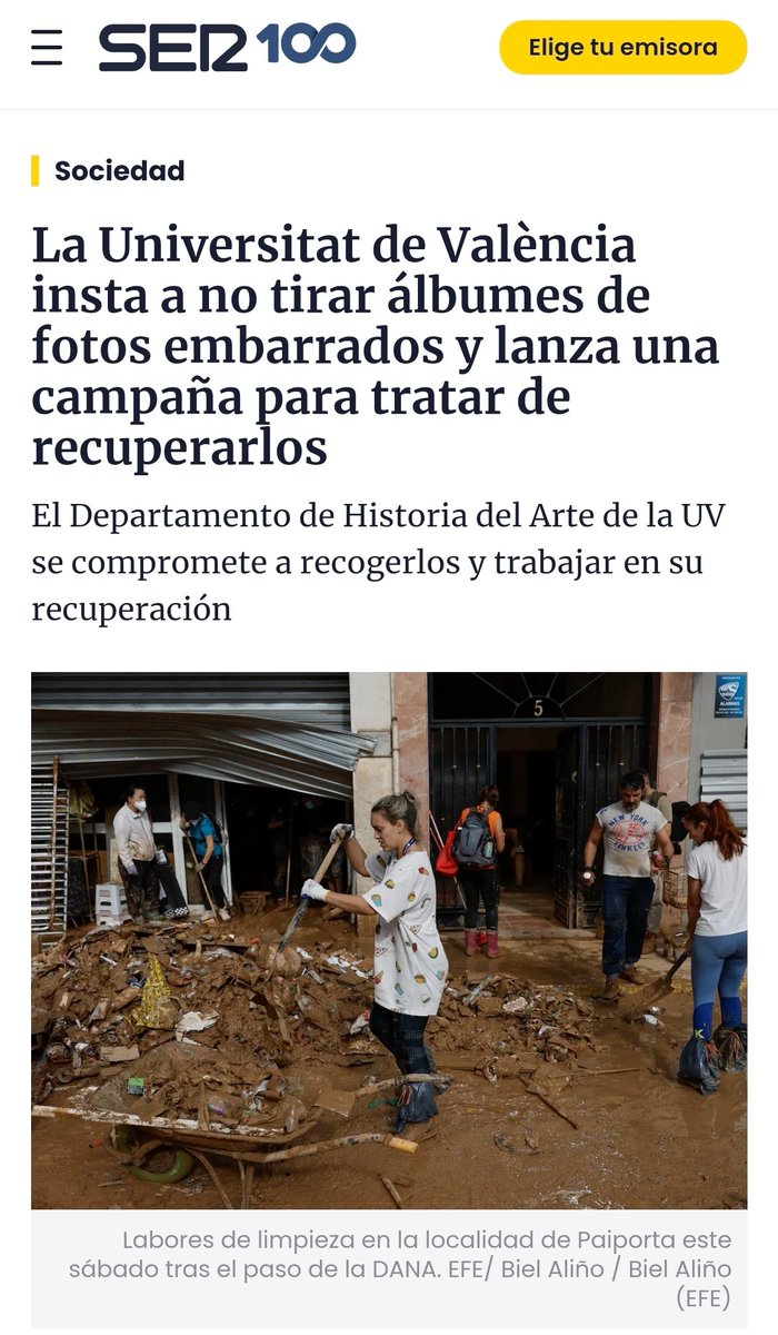 Pablo Aparicio / PAR Virtual (@par_virtual) on Twitter photo Muy importante esta iniciativa del departamento de Historia del Arte de la <a href="/UV_EG/">Universitat València</a>. Las fotografías son anclas, vínculos, memoria e historia. Su recuperación y restauración puede ser fundamental para muchas familias.
cadenaser.com/comunitat-vale… Muy importante esta iniciativa del departamento de Historia del Arte de la <a href="/UV_EG/">Universitat València</a>. Las fotografías son anclas, vínculos, memoria e historia. Su recuperación y restauración puede ser fundamental para muchas familias.
cadenaser.com/comunitat-vale…