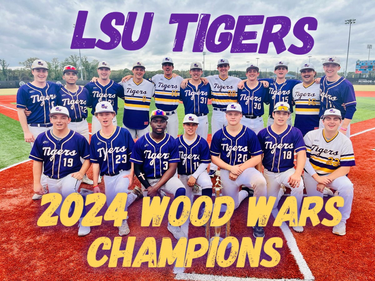 🏆CHAMPIONS🏆

Ladies and gentlemen, your 2024 <a href="/The_NCBA/">ken</a> Wood Wars Tournament Champions: 

The <a href="/LSUBaseballClub/">LSU Club Baseball</a> Tigers!

The Tigers repeat as champions and win their 3rd <a href="/Wood_Wars/">Wood Wars</a> title in the last 4 years!
