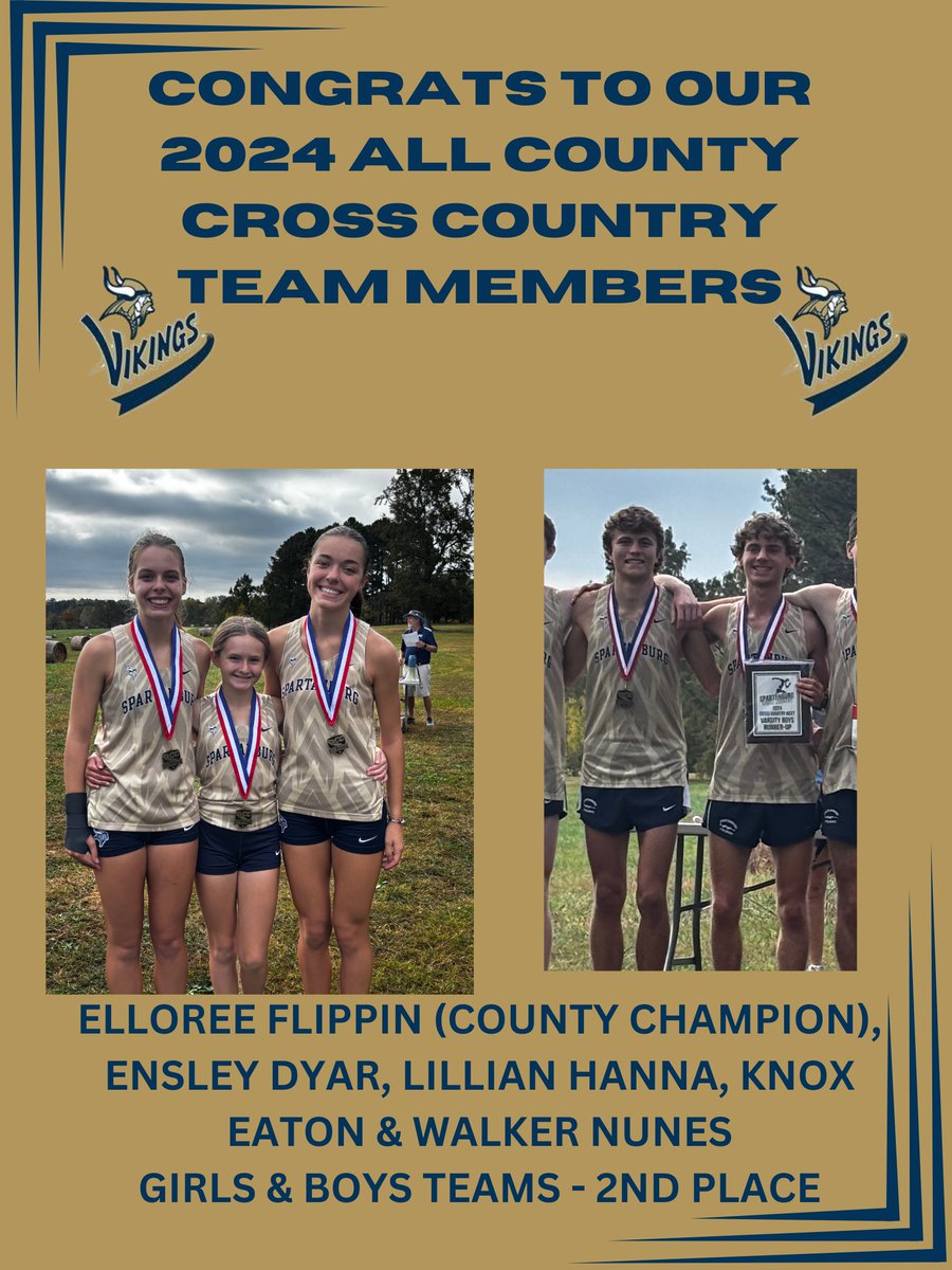 spartvikings's tweet image. Congrats to our Men &amp;amp; Women Cross Country Teams - both 2nd place finishes in the County Meet!