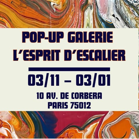 YannBernal's tweet photo. La galerie éphémère L'Esprit d'escalier à ouvert ce dimanche au 10 avenue de Corbéra (Paris XIIe). Grand succès ! https://t.co/oOgPg5GIgM