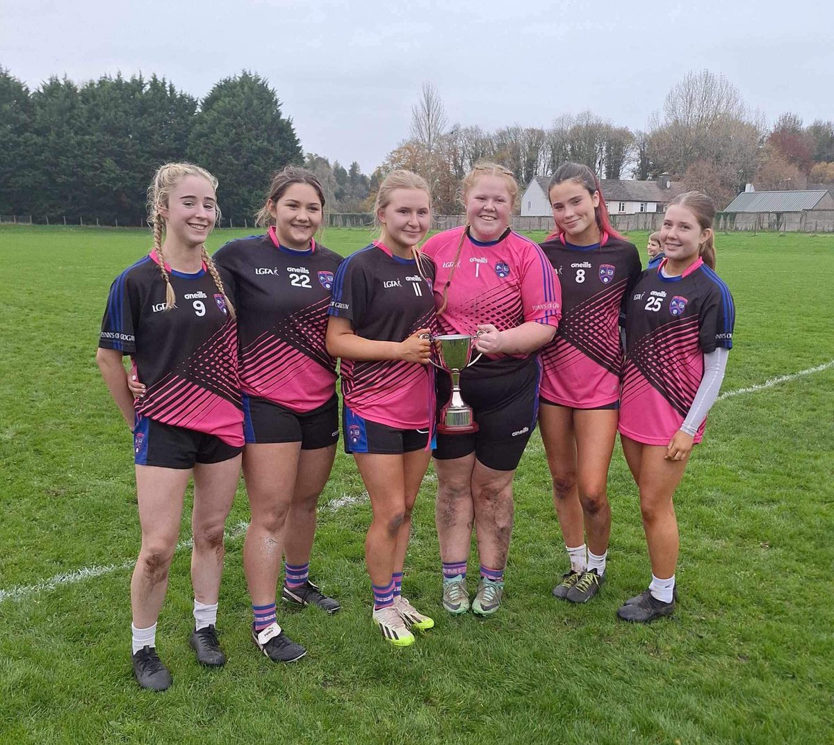 GallenSchool's tweet photo. Massive congratulations to St. Manchans Ladies Minor football team on their victory today in  the County Final. Great to see so many representatives from Gallen Community School picking up silverware. Well done girls and enjoy the celebrations. https://t.co/v62sbLFteV