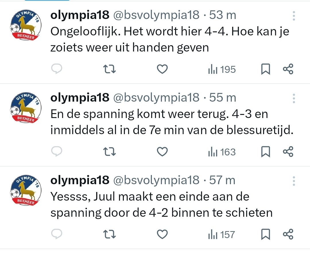 Doldwaze extra tijd in Boxmeer. Met tien man 4-2 achter in de 93e minuut... Maar it ain't over 'till the fat lady sings the blues!