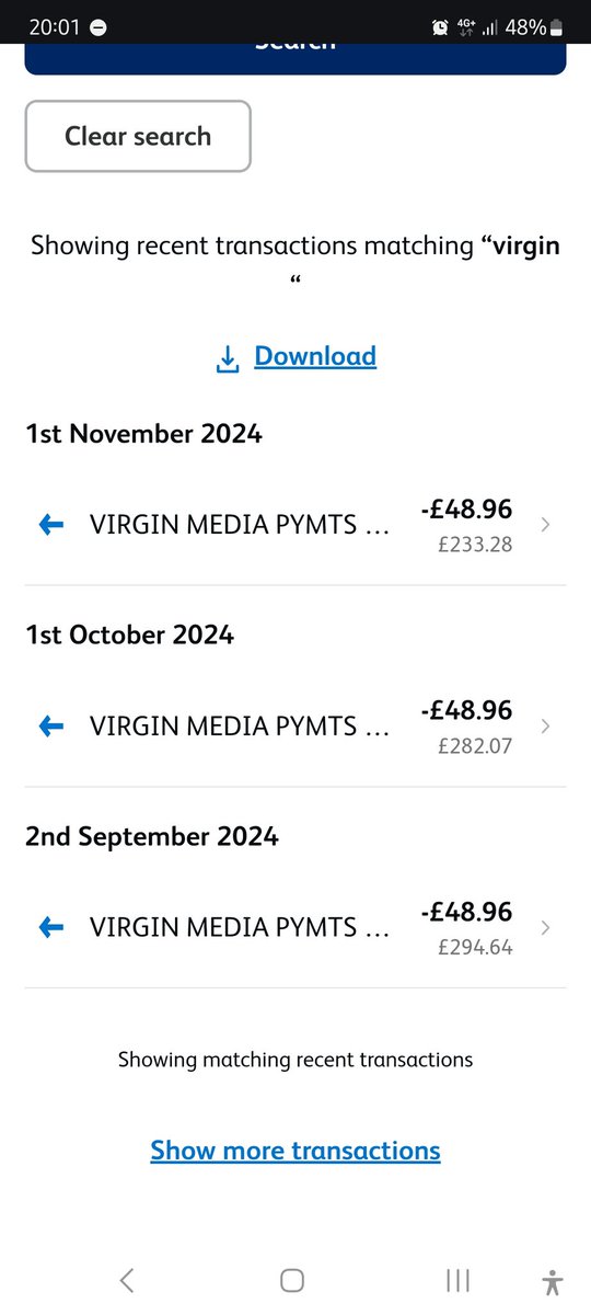 squirrel_pigeon's tweet photo. @virginmedia you've cut off my internet at 8pm on a Sunday as you think I've not paid you when as you can see the direct debit went out on Friday as usual. Can't talk to a human, bots all the way down. Absolute joke of a company. https://t.co/DQIQZIR24p