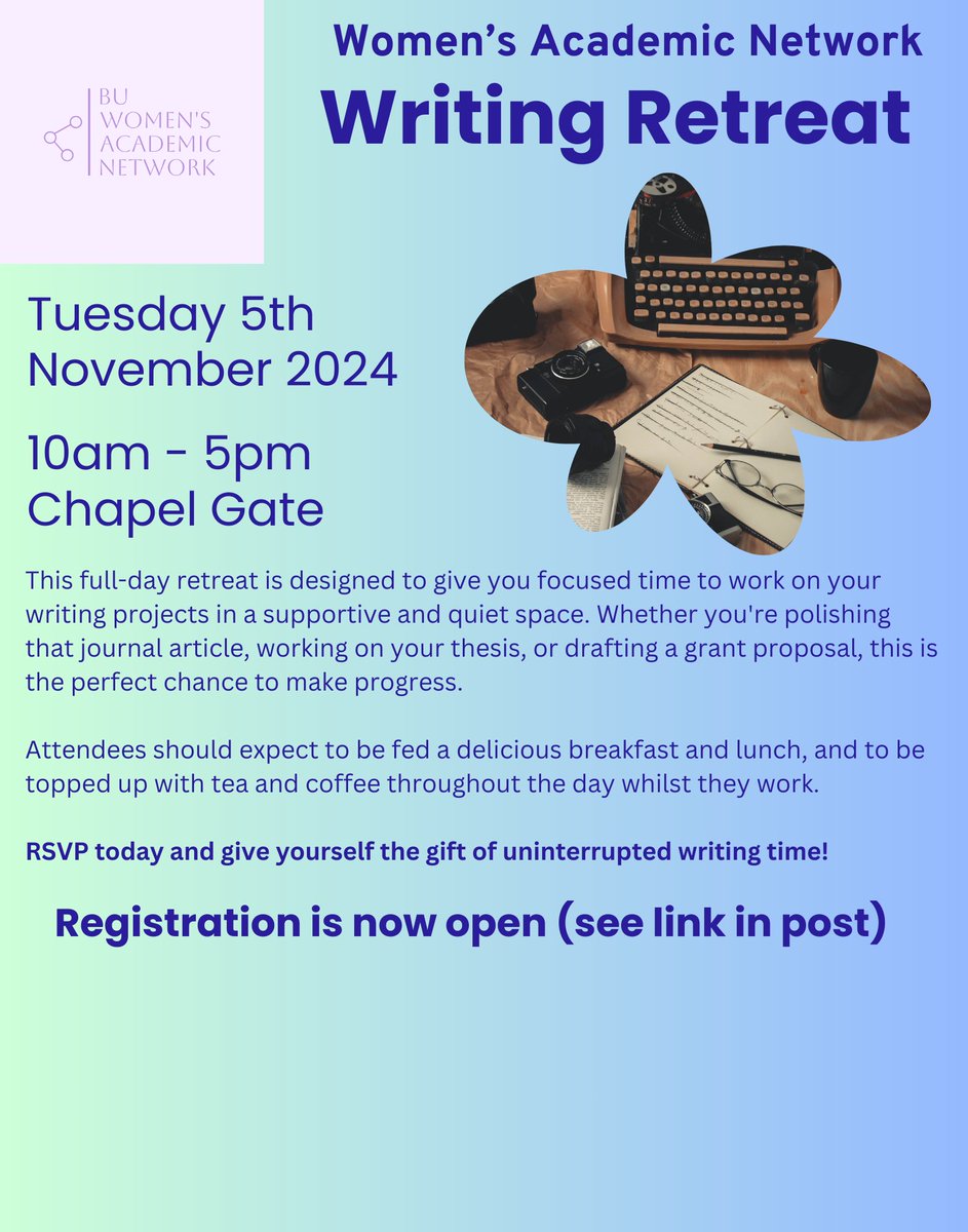 There is still time to book your space for this Tuesday's (5th November) WAN Writing Retreat at Chapel Gate. Use the link below to book: eventbrite.co.uk/e/104483158840…