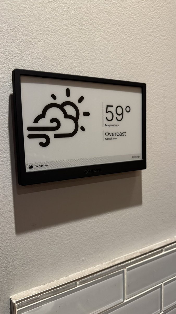 Mark_Hopper24's tweet image. Received my @useTRMNL display yesterday, super cool. It’s hanging in my kitchen cycling through my calendar, weather, GitHub stats, upcoming movies, etc.
Well done @ryanckulp and team! Awesome support helping iron out a few issues on a custom plugin I was working on too.